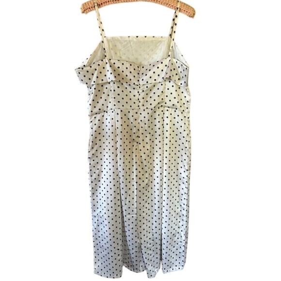 Retro Stage White & Black Polka Dot Cropped Jumpsuit Size XXL NWT - Picture 3 of 8
